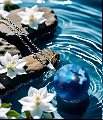 Collar de nubes, de acero inoxidable.