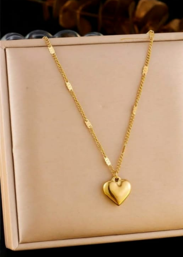 Cadena de acero inoxidable dije de corazón