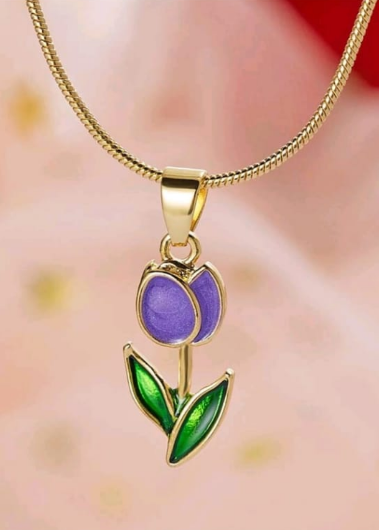Tulipán lila chapado en oro