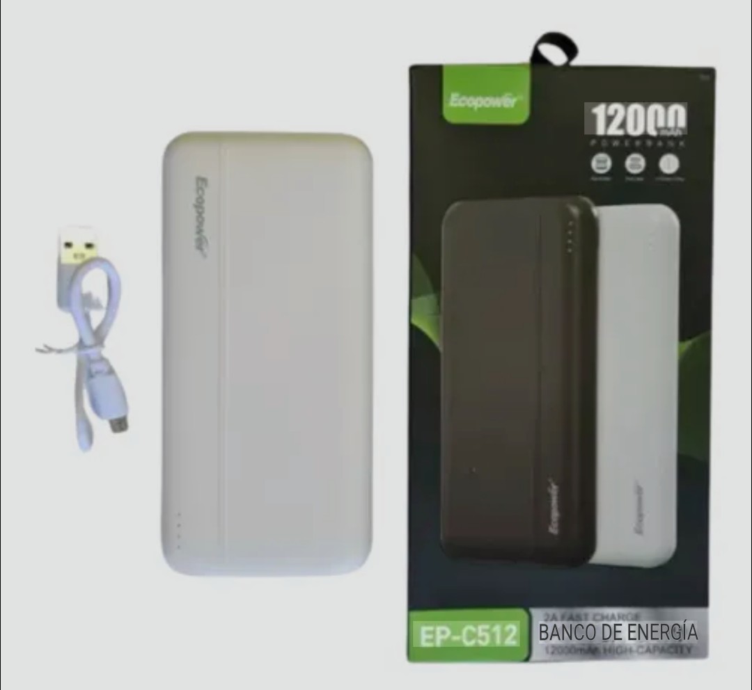 Cargador portátil ecopower
12000mAh Ecopower