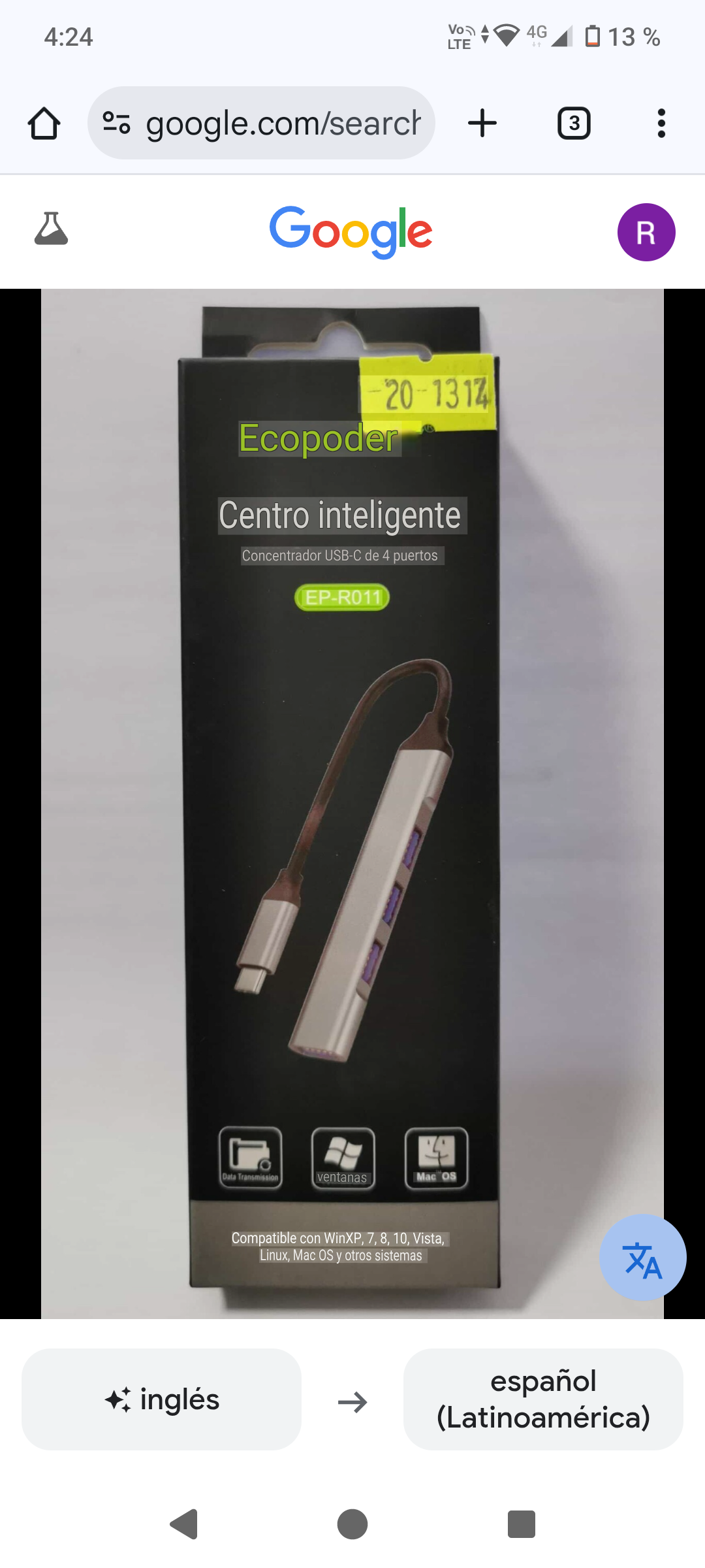 Smart HUB USB-C to 4 Porta HUB
Ecopower