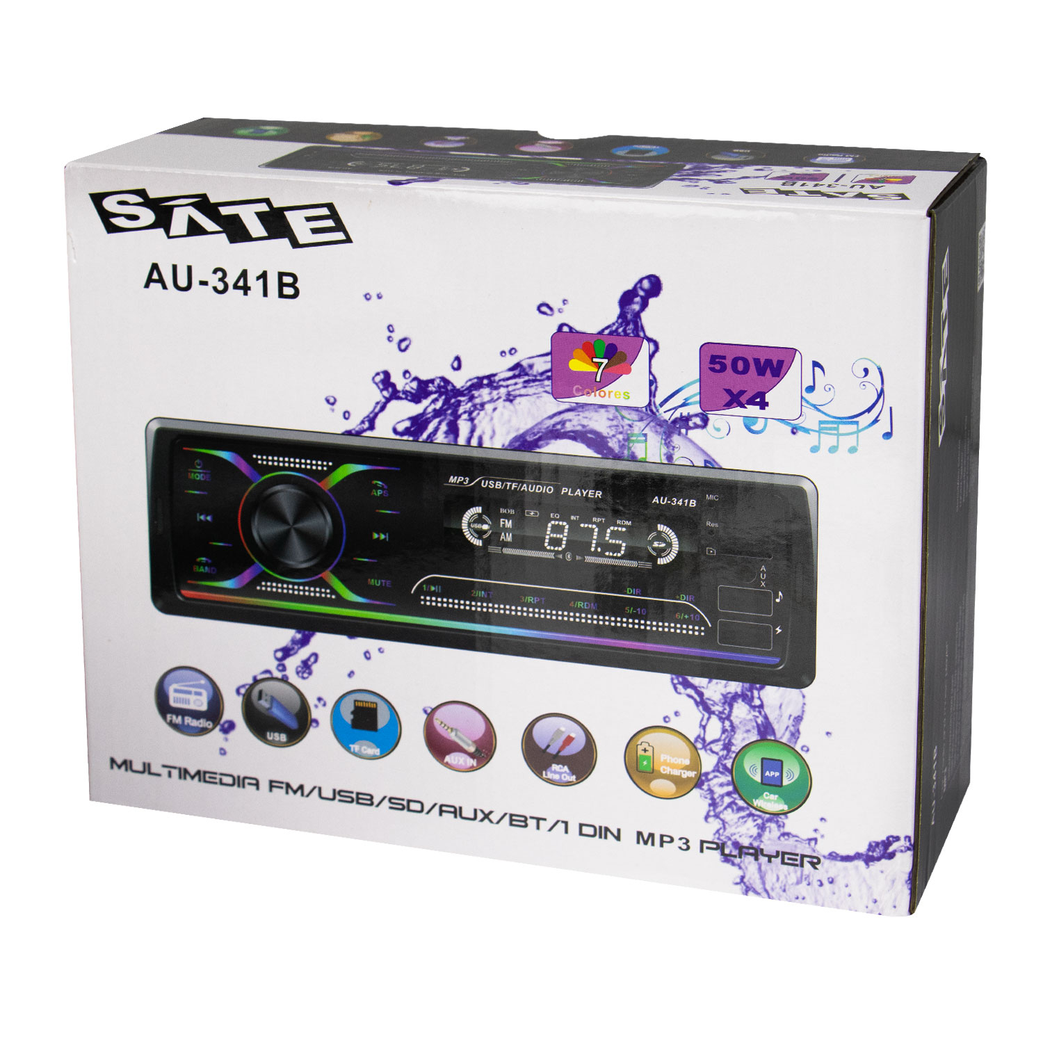 Toca Radio MP3 Satellite AU-341B – 50W | USB/SD/AUX | Bluetooth | FM