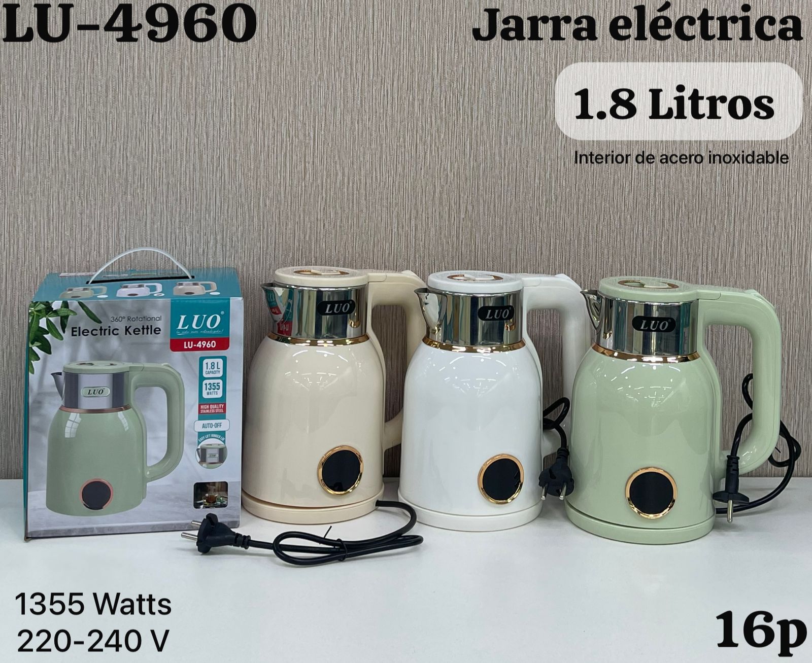 Jarra eléctrica de 1.8 litros