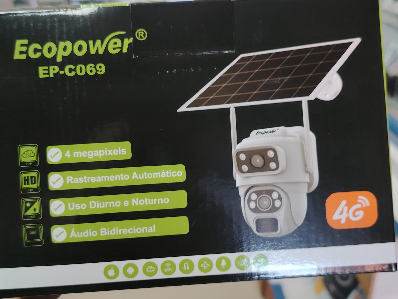 Cámara solar con chip 4g 4 mega pixel de resolución fullHD