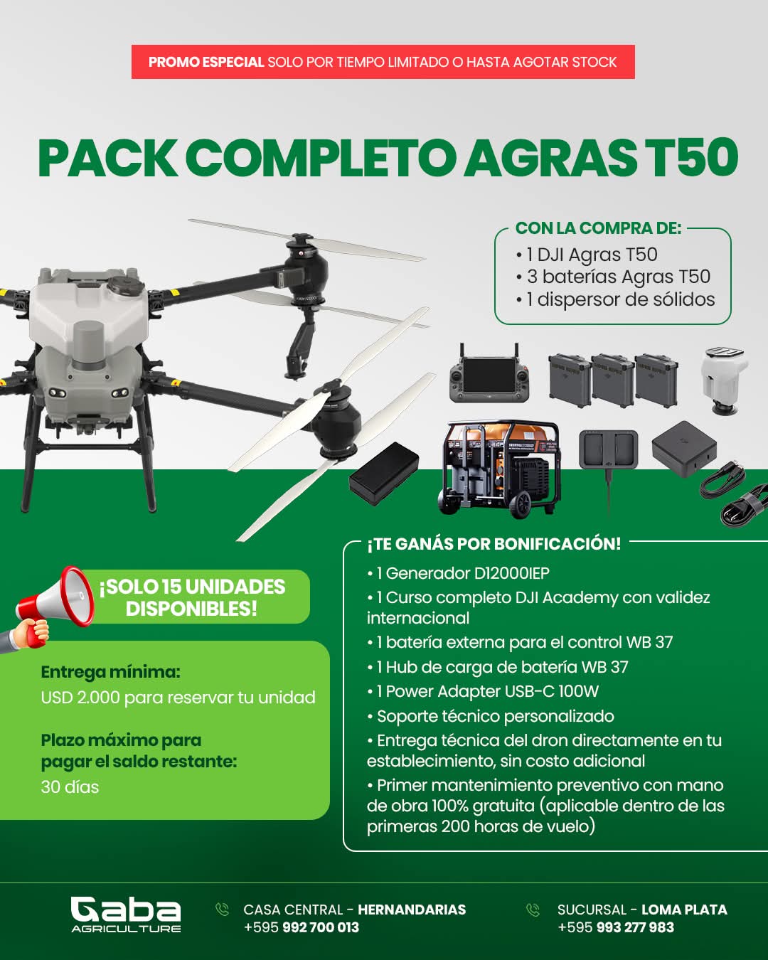 Pac completo Agras T50