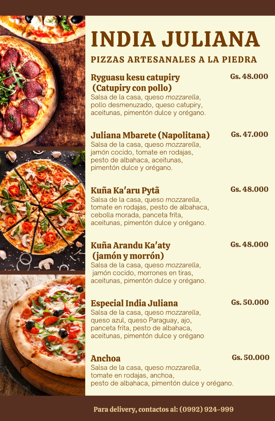 PIZZAS ARTESANALES A LA PIEDRA