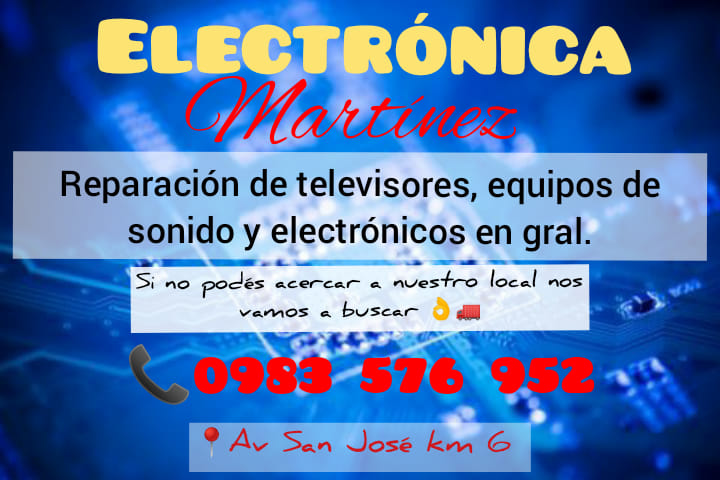 Reparación de televisores, equipos de sonido y aparatos electrónicos en general.