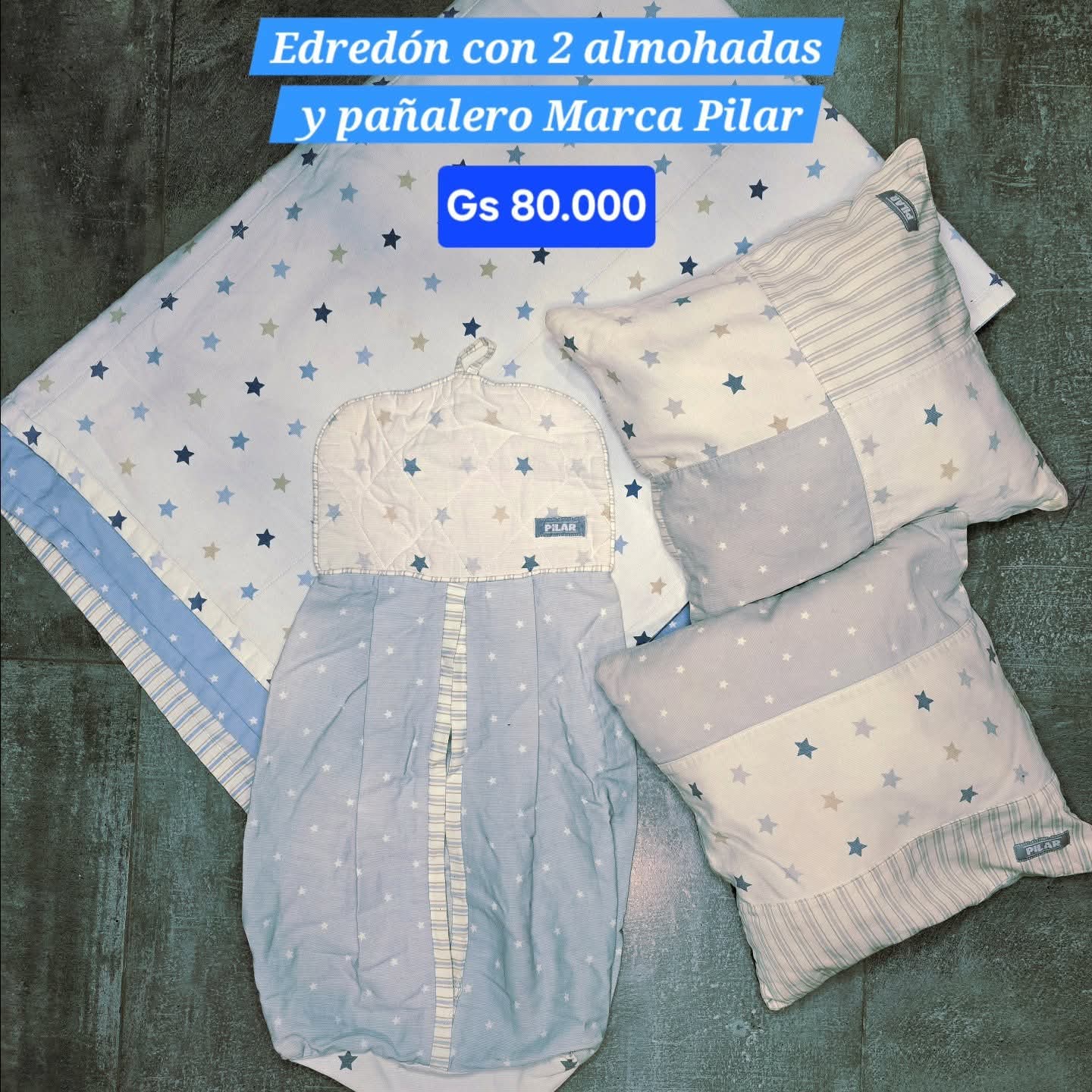 Conjunto edredón y almohadas