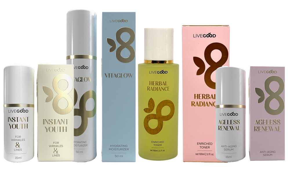 Paquete de cuidado de la piel
1 crema hidratante VitaGlow
1 tónico enriquecido con luminosidad a base de hierbas
1 Juventud instantánea
1 Renovación eterna