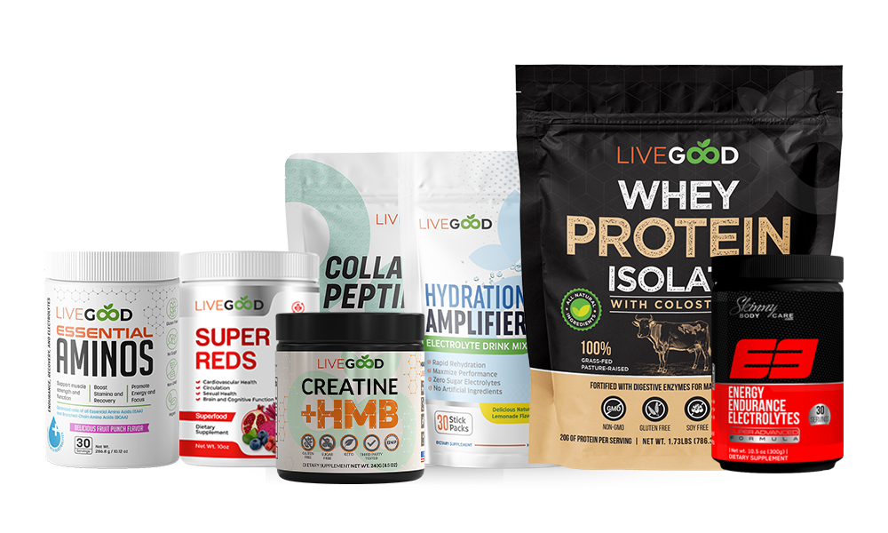 Paquete de desarrollo muscular máximo
1 Péptidos de colágeno
1 Creatina + HMB
1 amplificador de hidratación
1 E3 - Energía, Resistencia, Electrolitos
1 Súper Rojos
1 Aminoácidos esenciales
1 aislado de proteína de suero