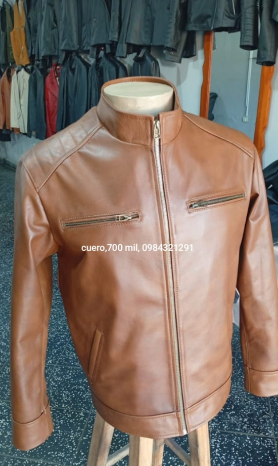 🤎 Campera de Cuero Hombre – Marrón Claro Clásico