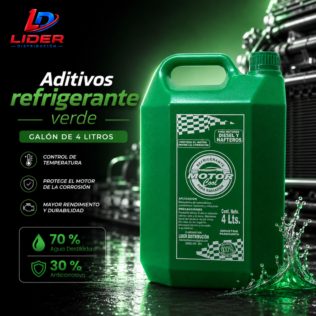 Aditivo Refrigerante Verde Motor Cool 4L