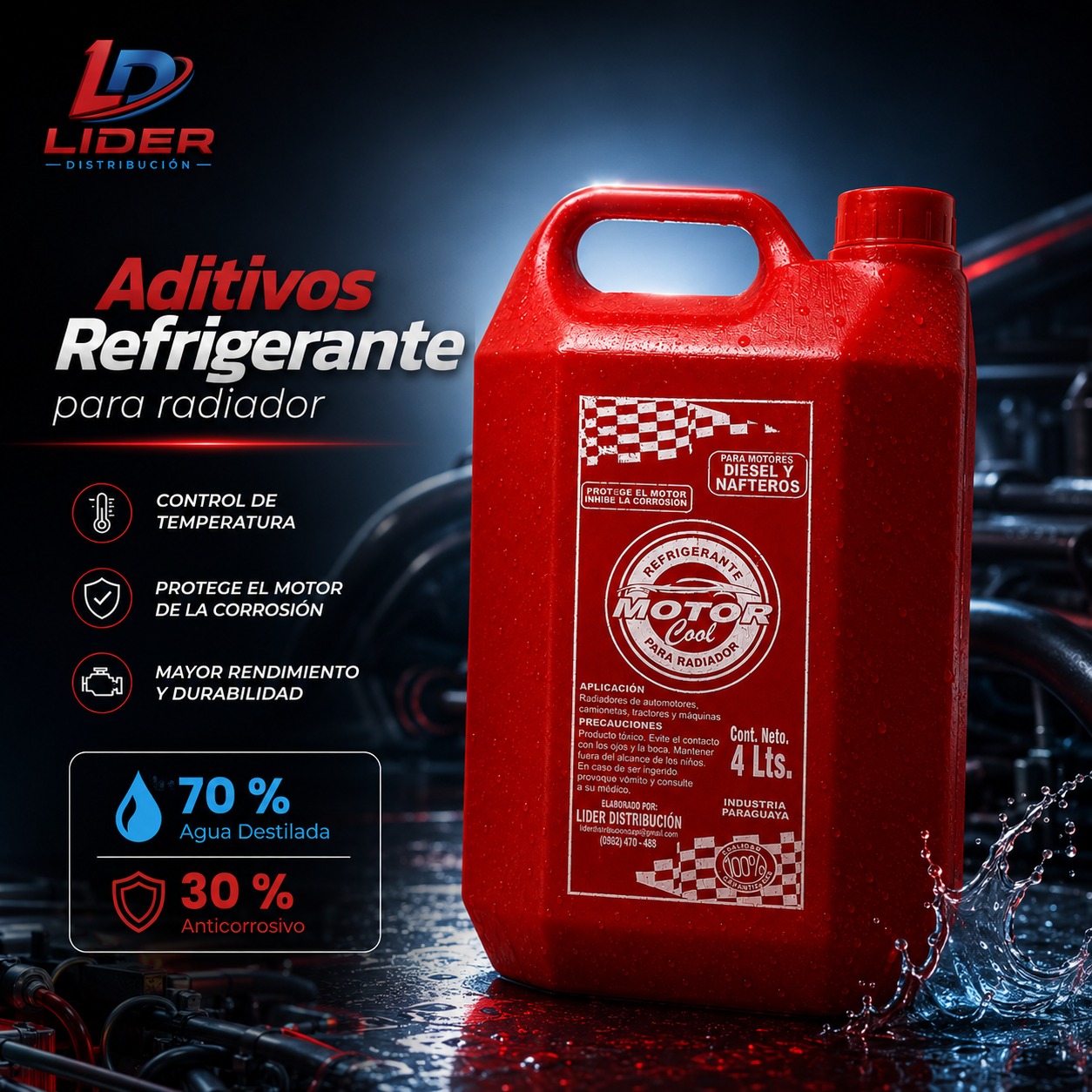Aditivo Refrigerante Motor Cool 4L