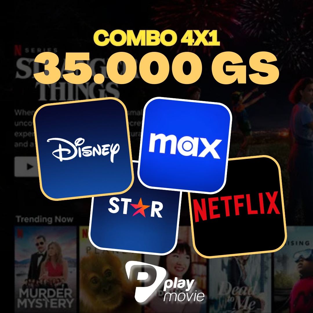combo 4x1 Netlfix + Disney + Star + Hbo 35.000 Gs Mensuales