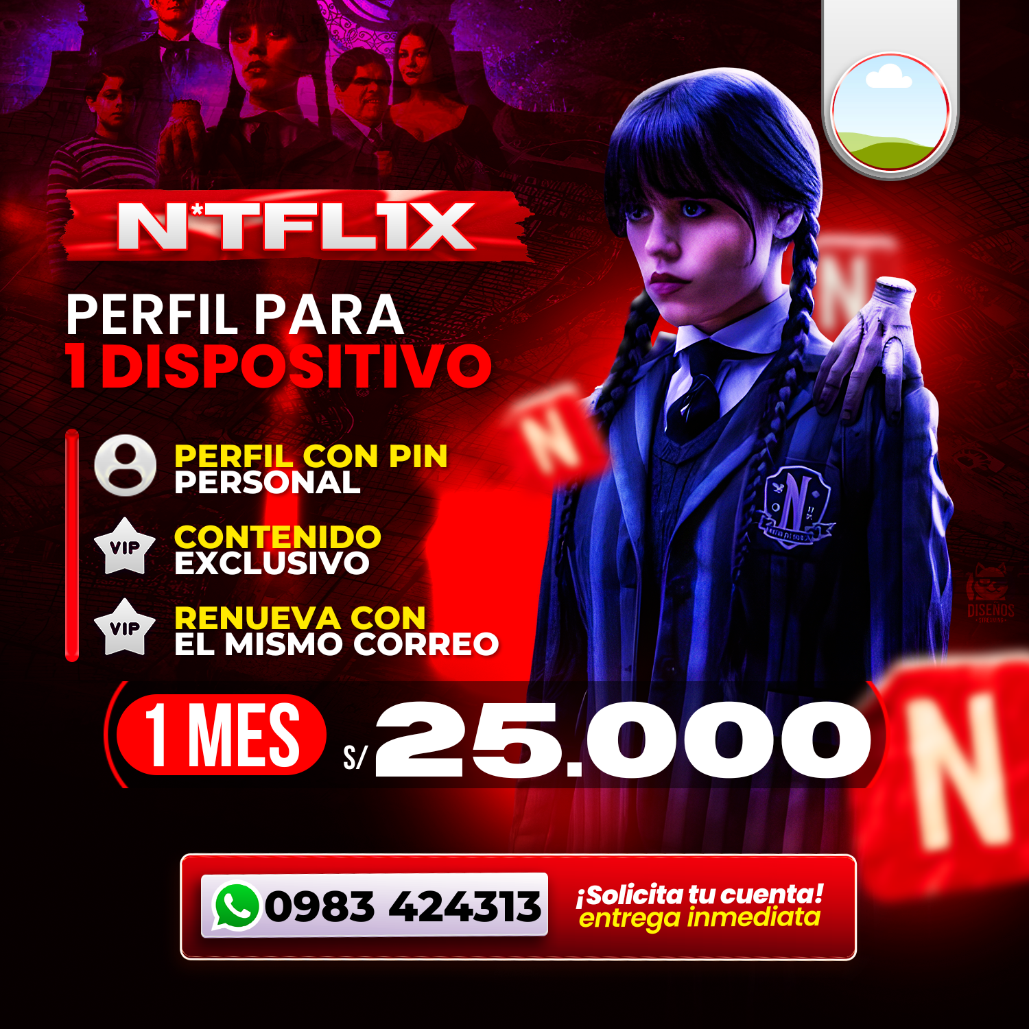 Netflix 1 perfil premium: 25.000Gs Mensuales