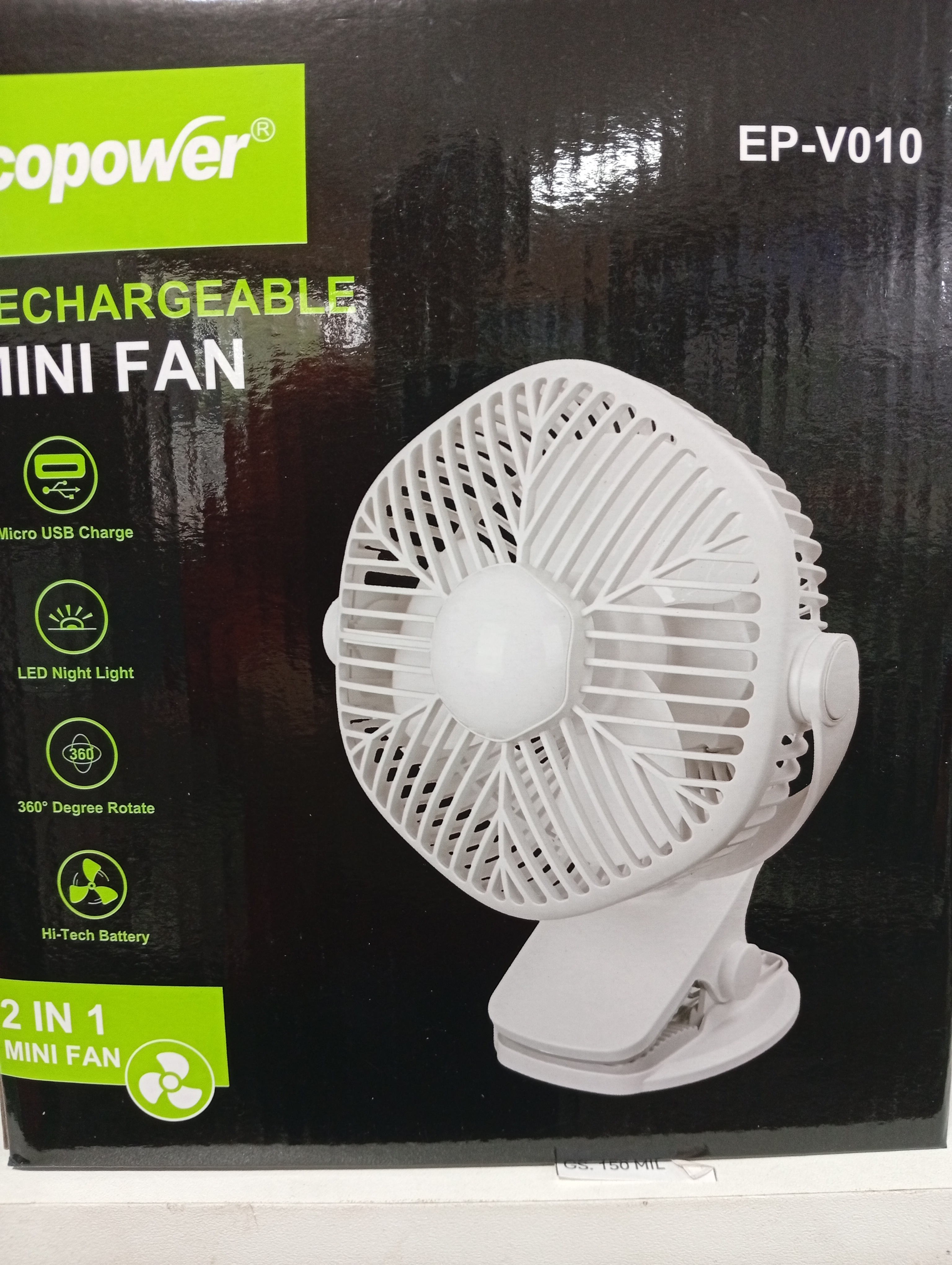 Mini ventilador con luz led.