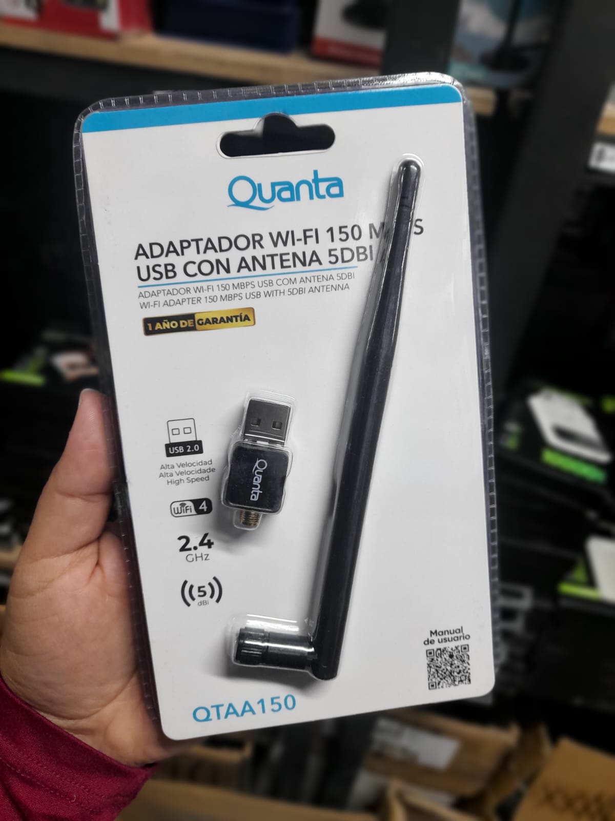 Adaptador Wi-Fi 600 Mbps USB con Antena 5DBI