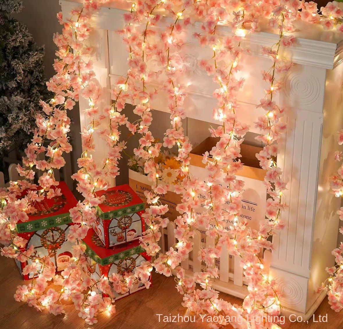 Guirnalda De Flores Con Luz Led