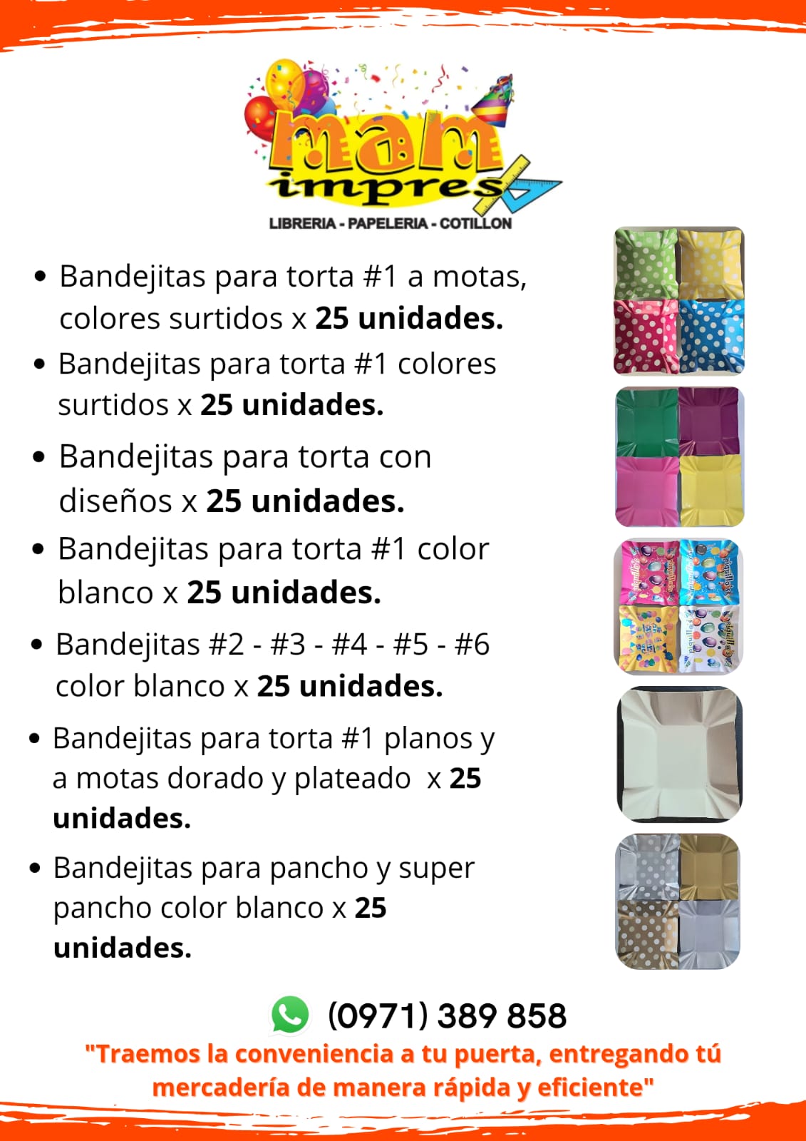Bandejitas para torta