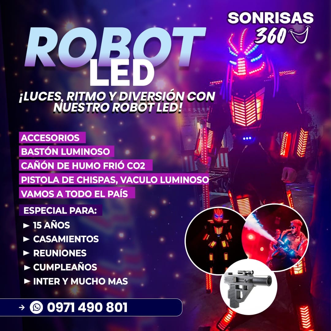 🤖 ROBOT LED SONRISAS 360 🔥