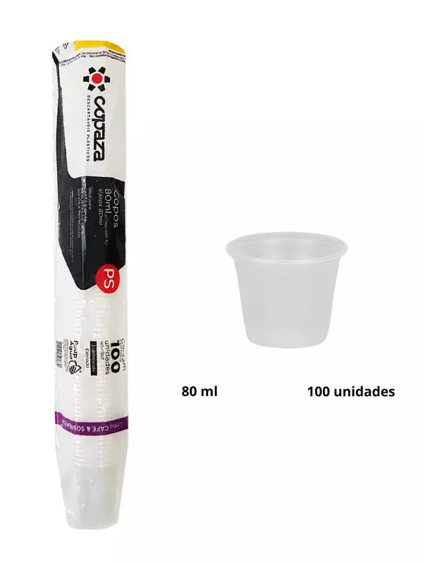 Vasito copaza de 80 ml con 100 unidades