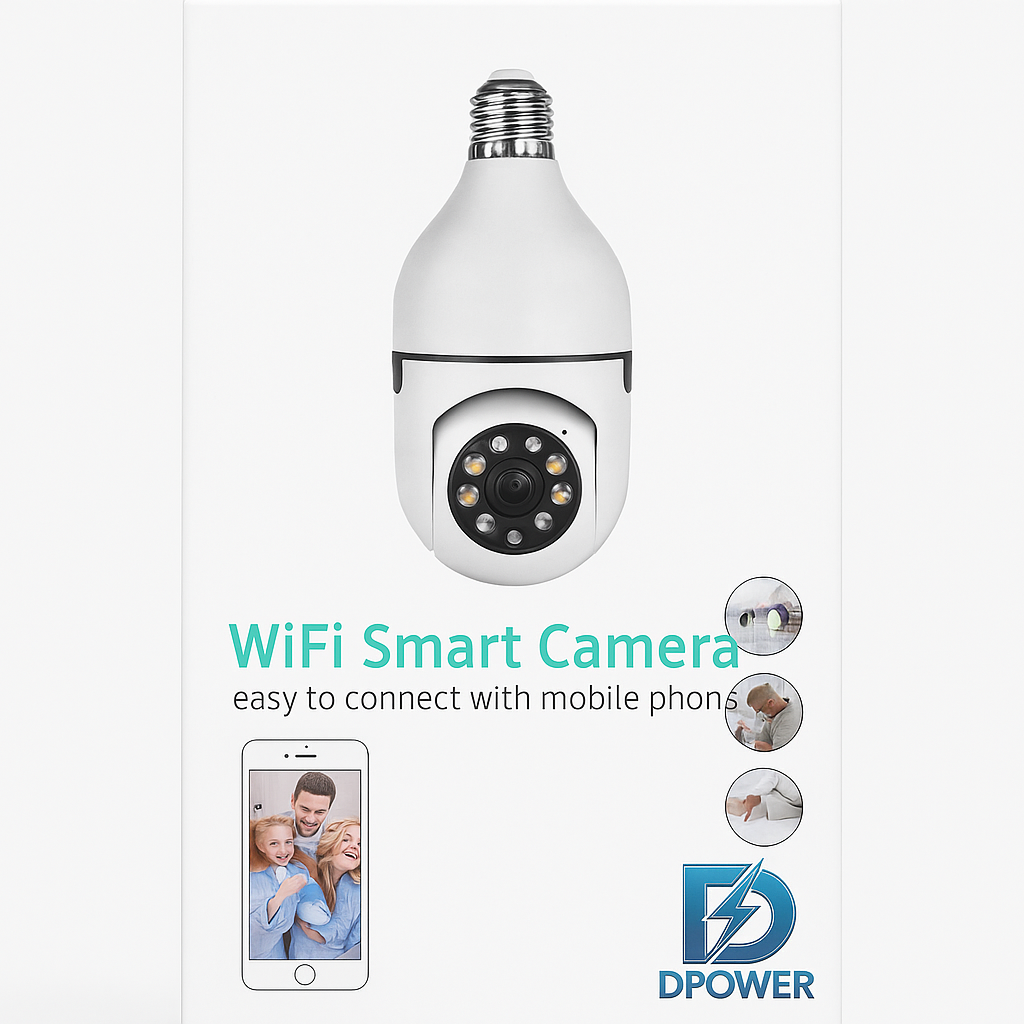 📸 Cámara Inteligente WiFi DPOWER – Visión 360°