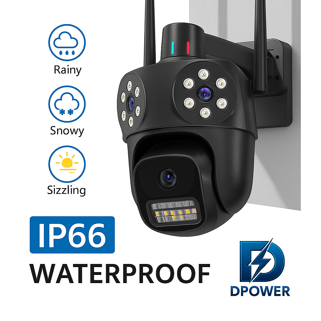 Cámara de Seguridad WiFi Exterior IP66 📸💧