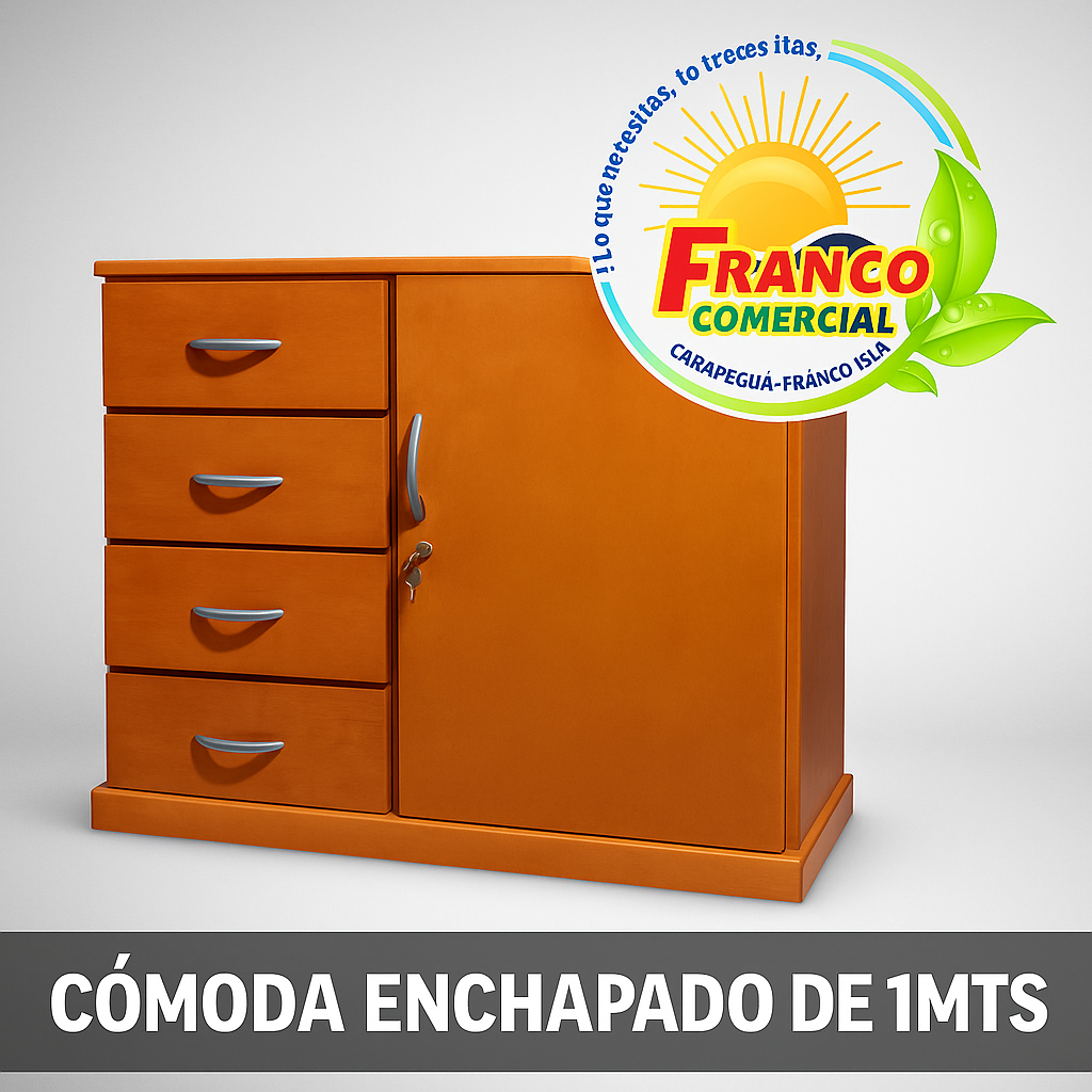 🪵 Cómoda Enchapada de 1 Metro