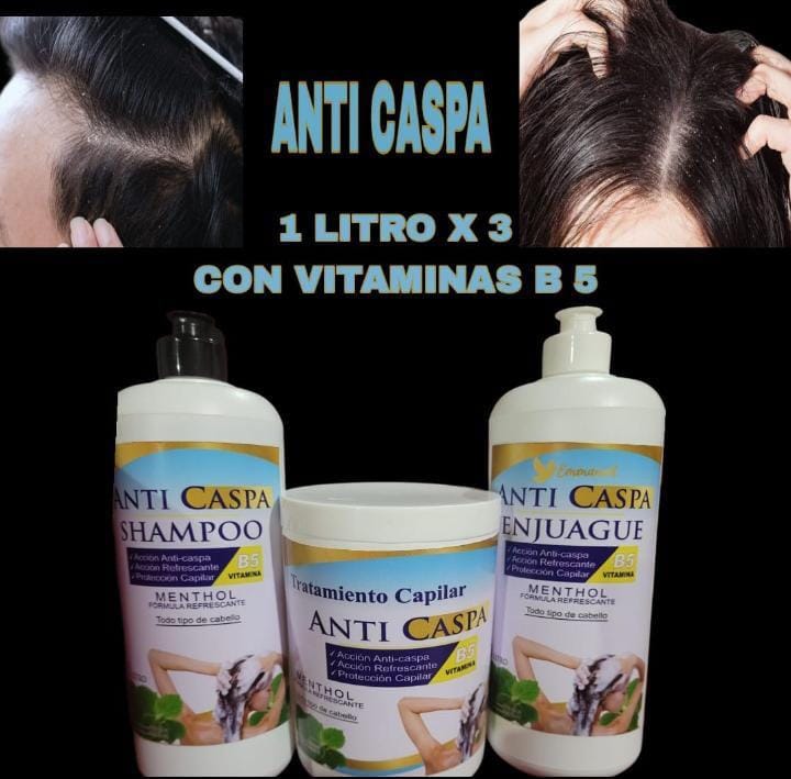 ❄️ Kit Anti Caspa con Vitamina B5 (1L x 3)