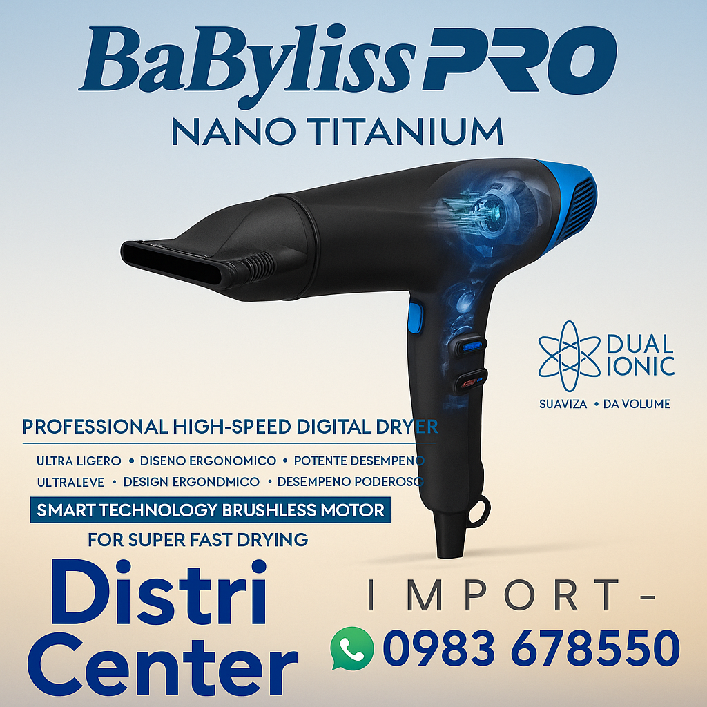 BabylissPRO Nano Titanium – Secador Digital de Alta Velocidad