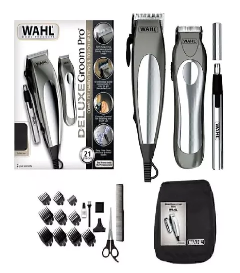 COMBO CORTADORA + PATILLERA + NASAL MARCA WAHL MODELO DELUXE GROOM PRO