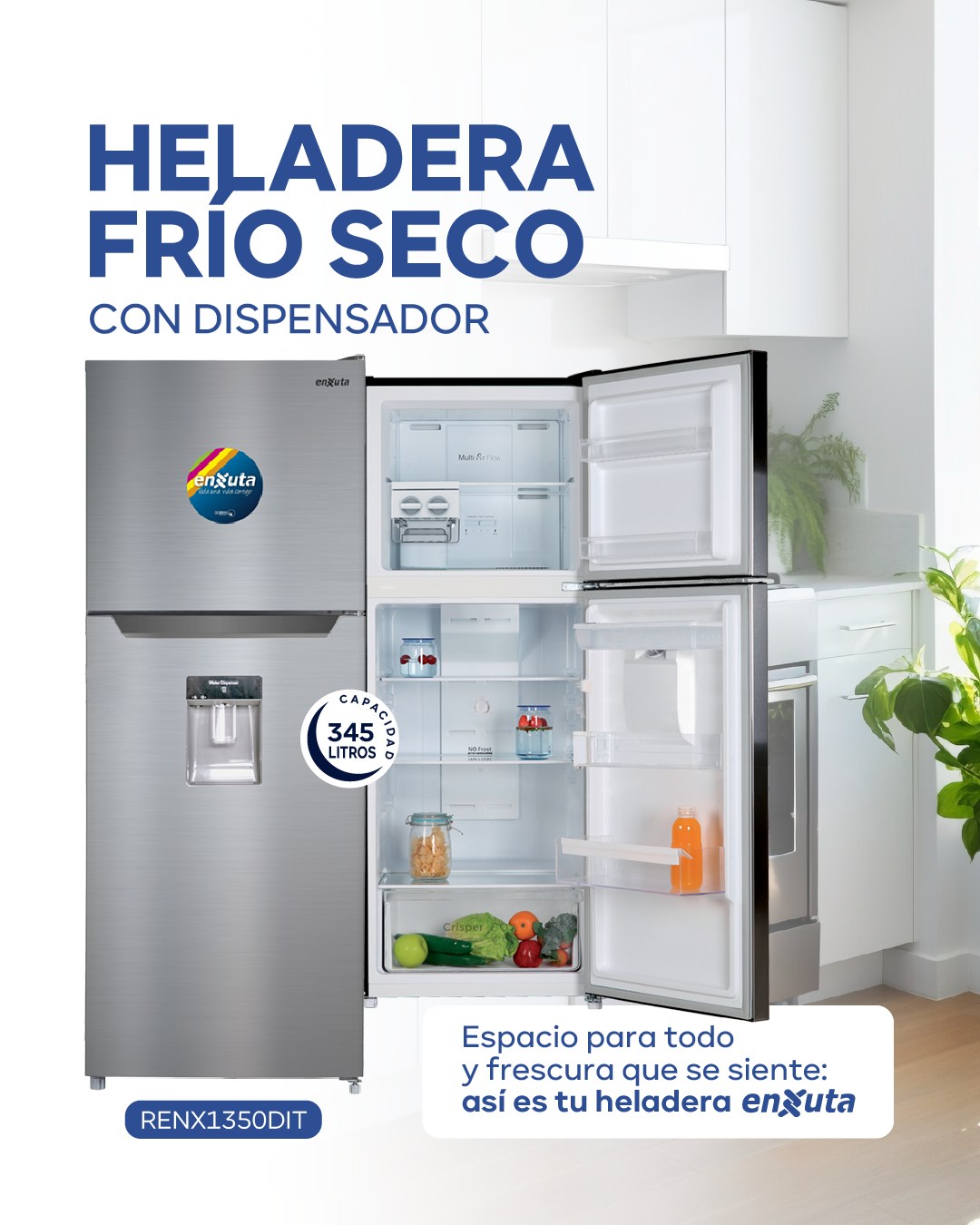 Heladera Frío Seco con Dispensador 350lts