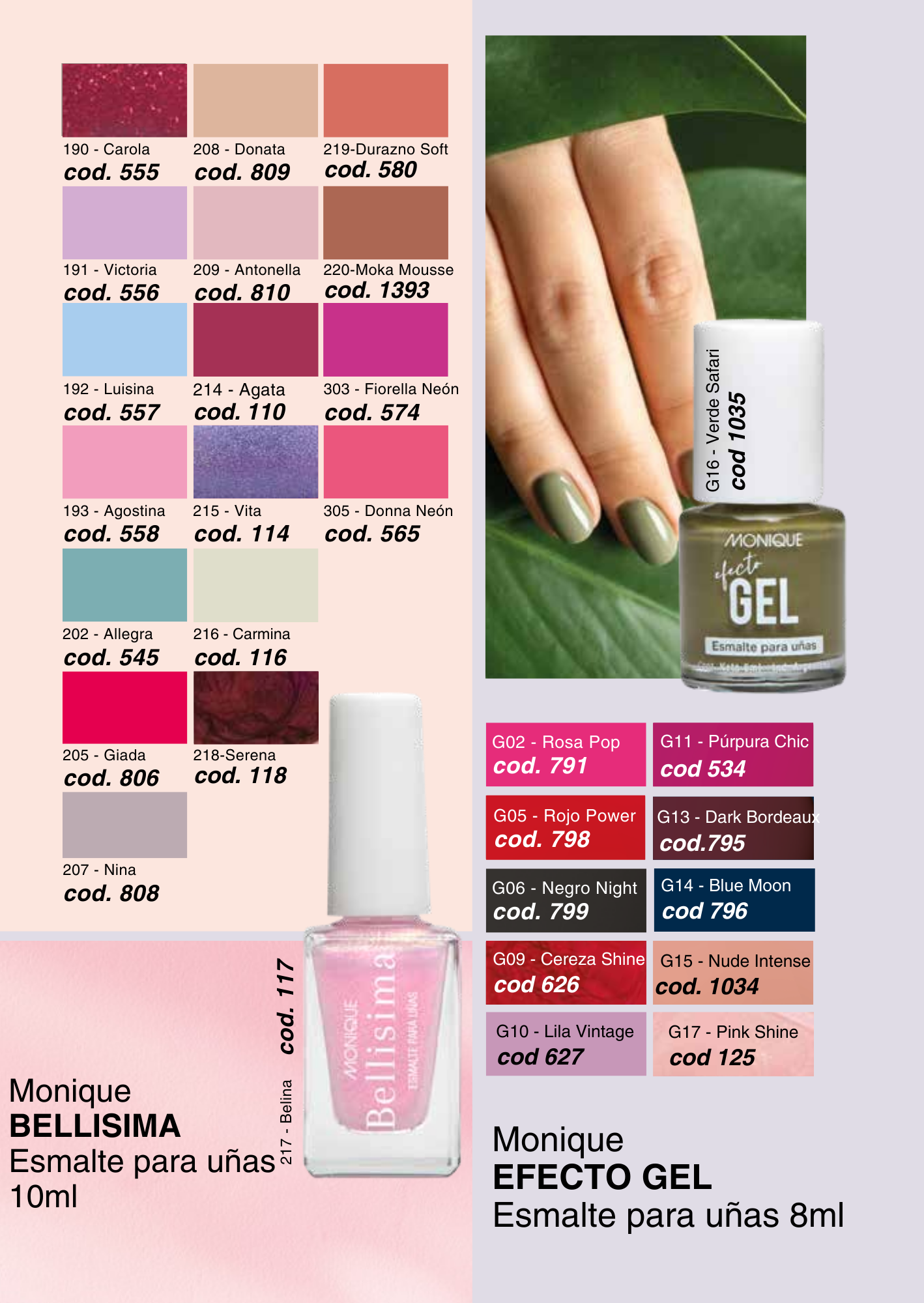 BELLISIMA Esmalte para uñas 10ml / EFECTO GEL Esmalte para uñas 8ml