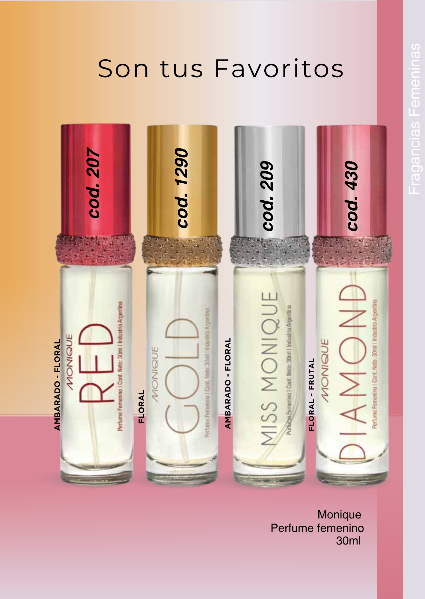 RED / GOLD / MISS MONIQUE / DIAMOND Perfumes femeninos