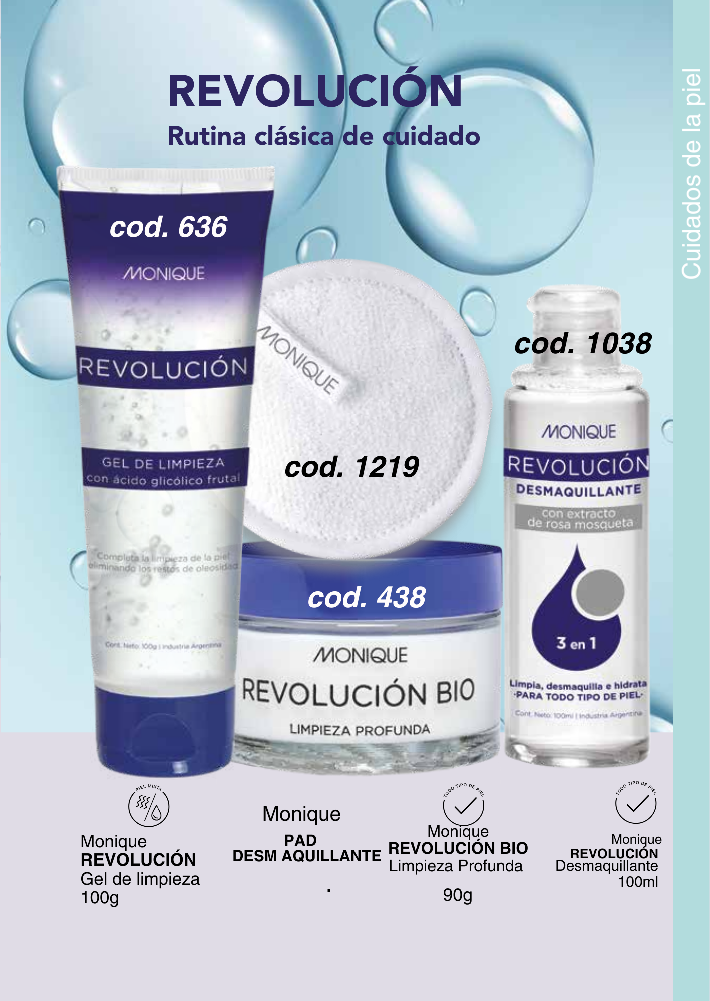 Línea REVOLUCIÓN Gel de limpieza / Limpieza Profunda / Desmaquillante / PAD
DESMAQUILLANTE 1 unidad