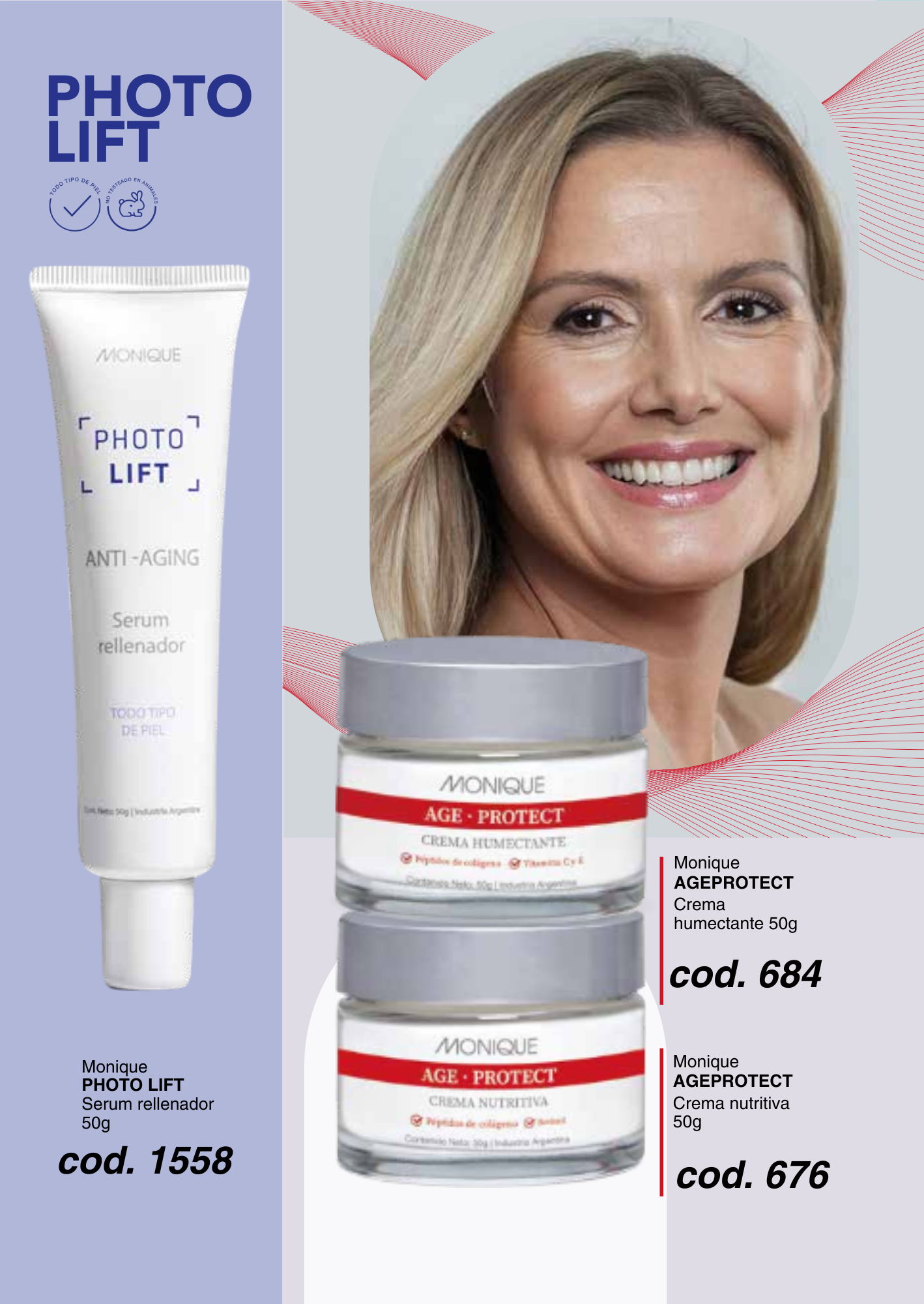 PHOTO LIFT Serum rellenador / Línea AGE PROTECT Crema humectante / nutritiva