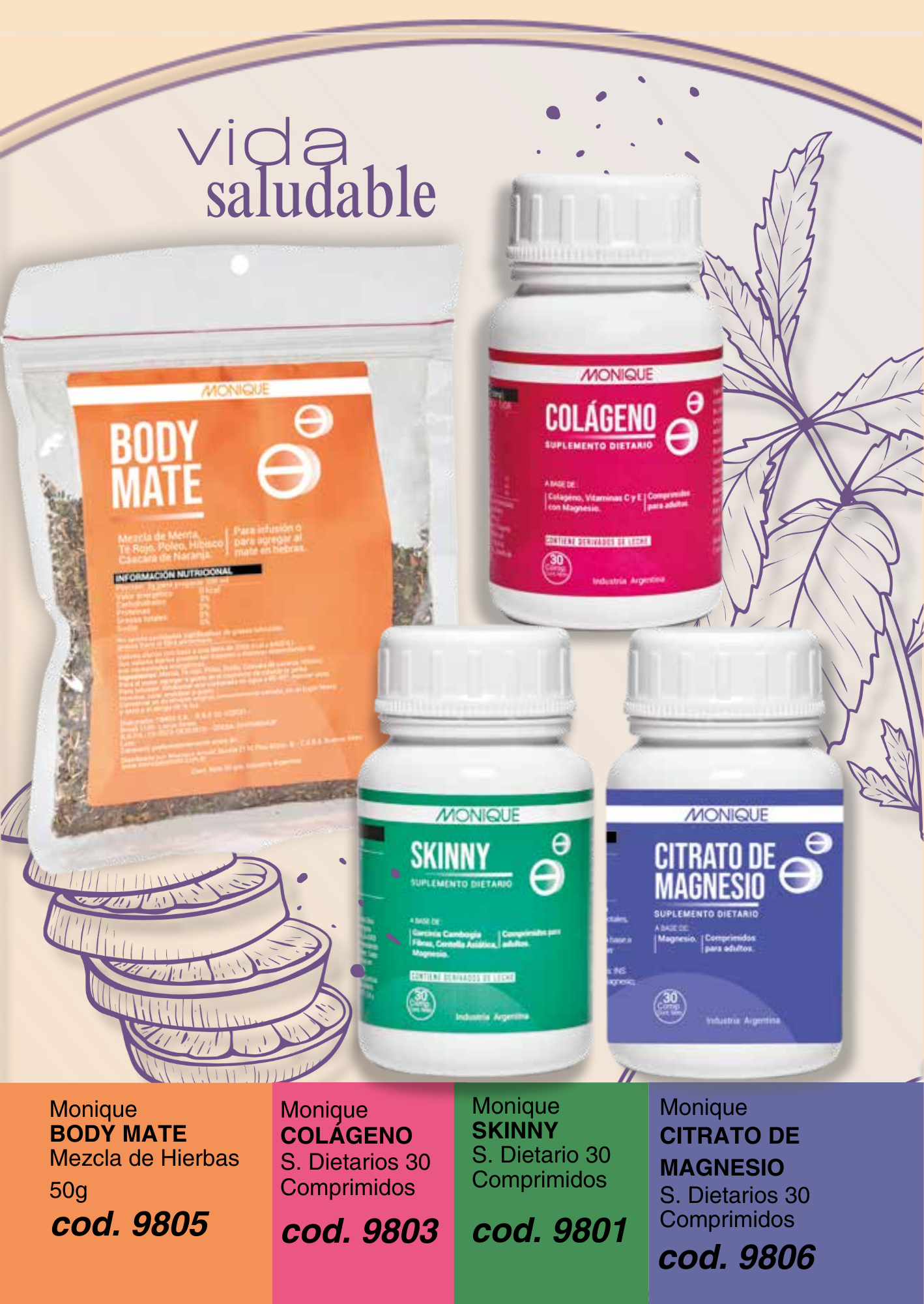 BODY MATE Mezcla de Hierbas / Suplemento Dietarios 30 Comprimidos COLÁGENO / SKINNY / CITRATO DE MAGNESIO