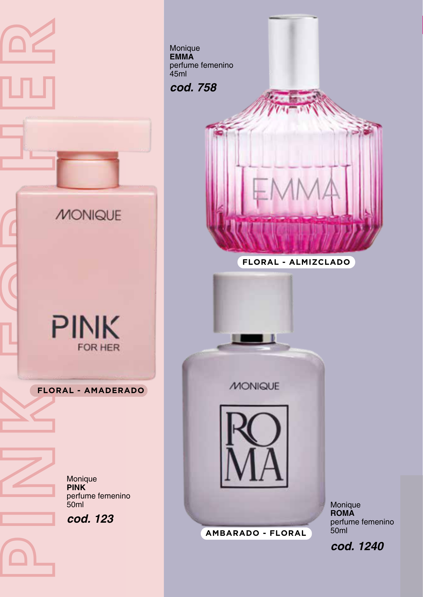 PINK / ROMA / EMMA Perfumes femeninos