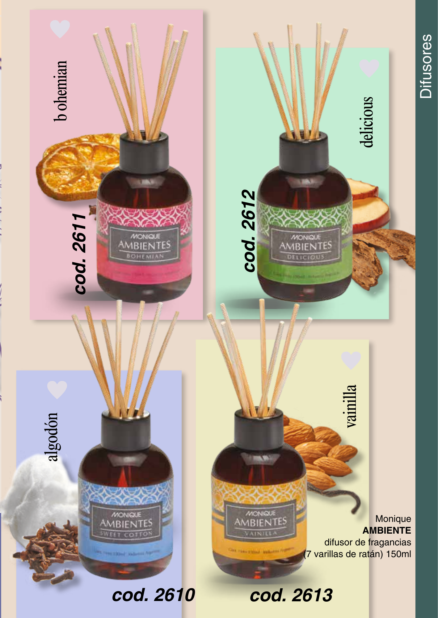 AMBIENTE difusor de fragancias (7 varillas de ratán) 150ml