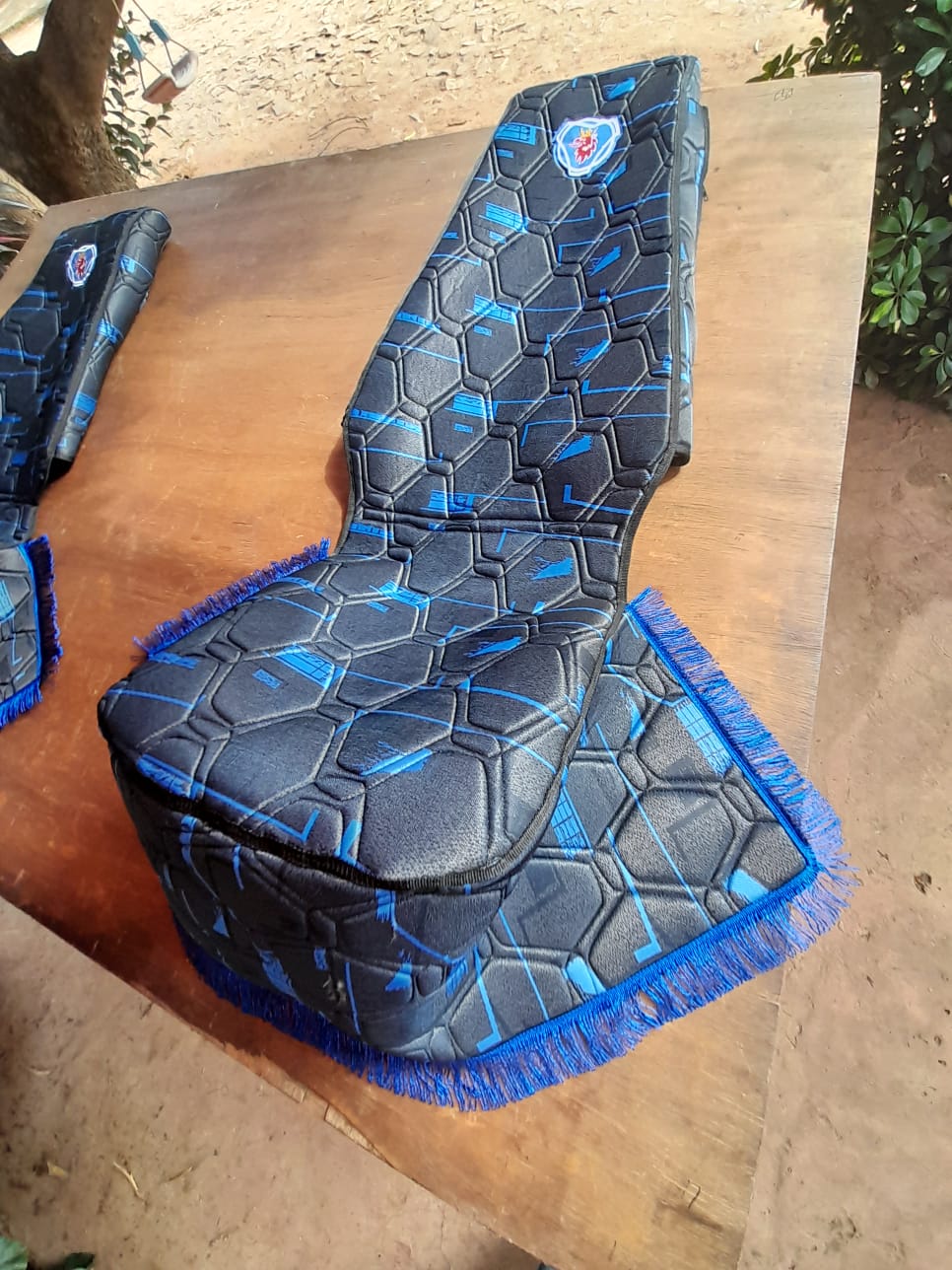 Funda de asiento de tela acolchonado costulado