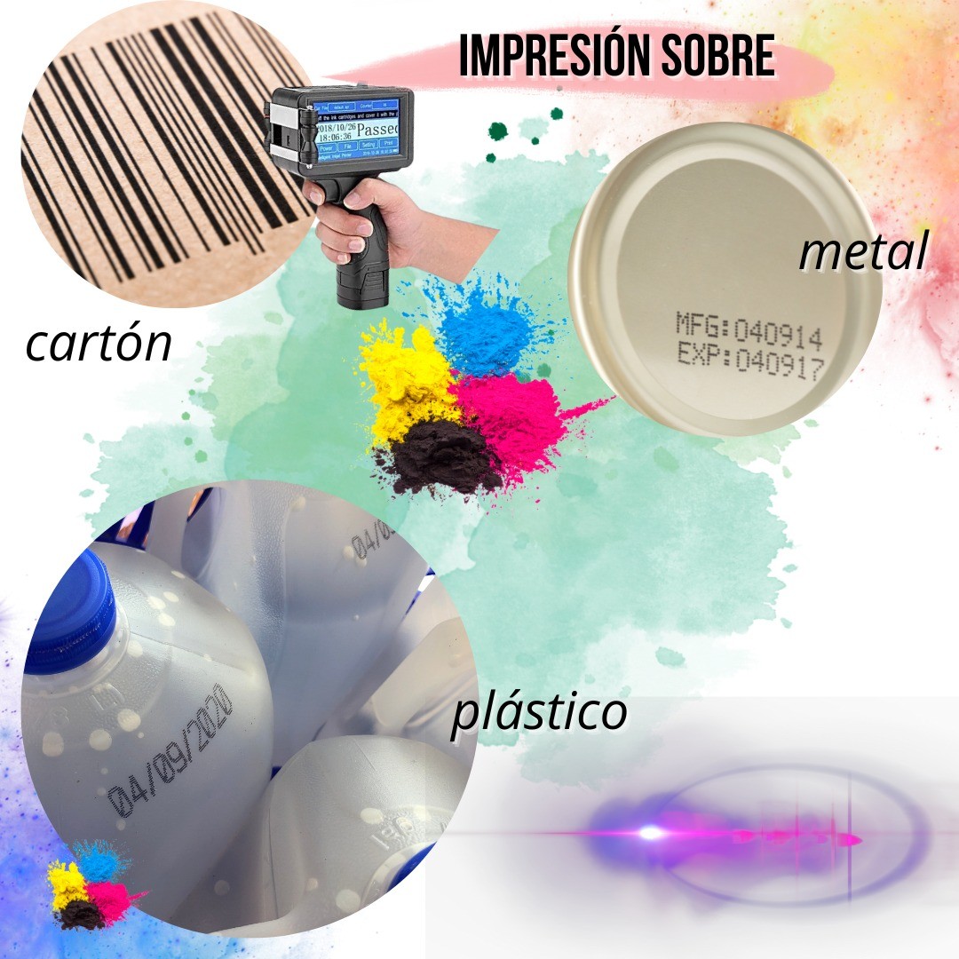 📦 Impresión manual sobre superficie de cartón, metal, plástico, madera, etc.