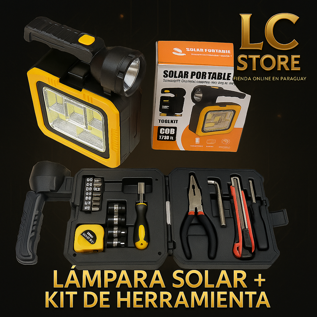 Lampara Solar + kit De Herramienta