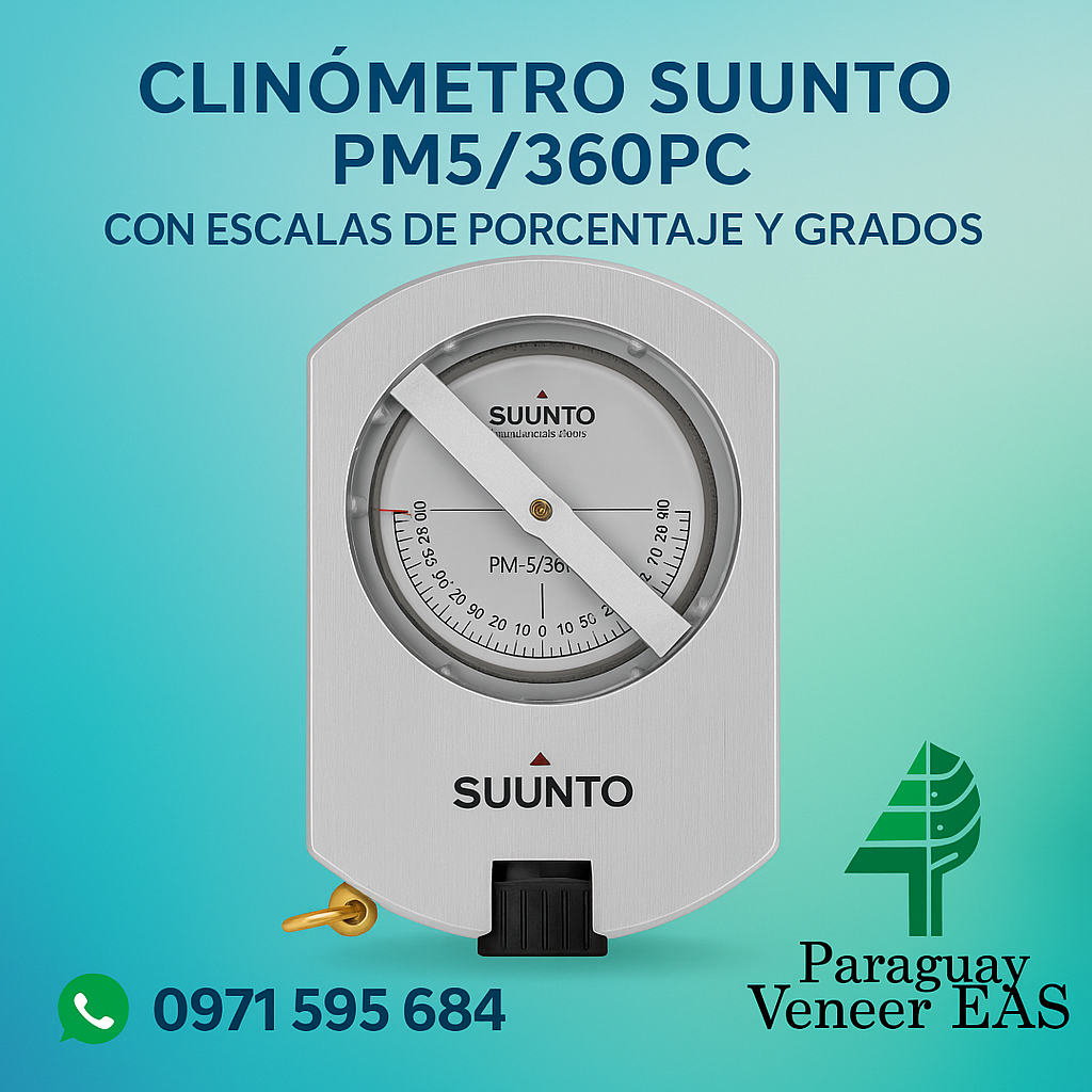 Clinómetro Suunto PM5/360PC con escalas de porcentaje y grados