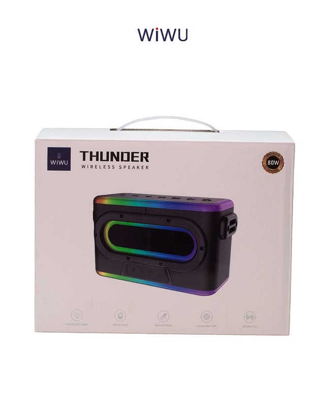 WiWU Thunder – Parlante Inalámbrico de 80W con Luces RGB
