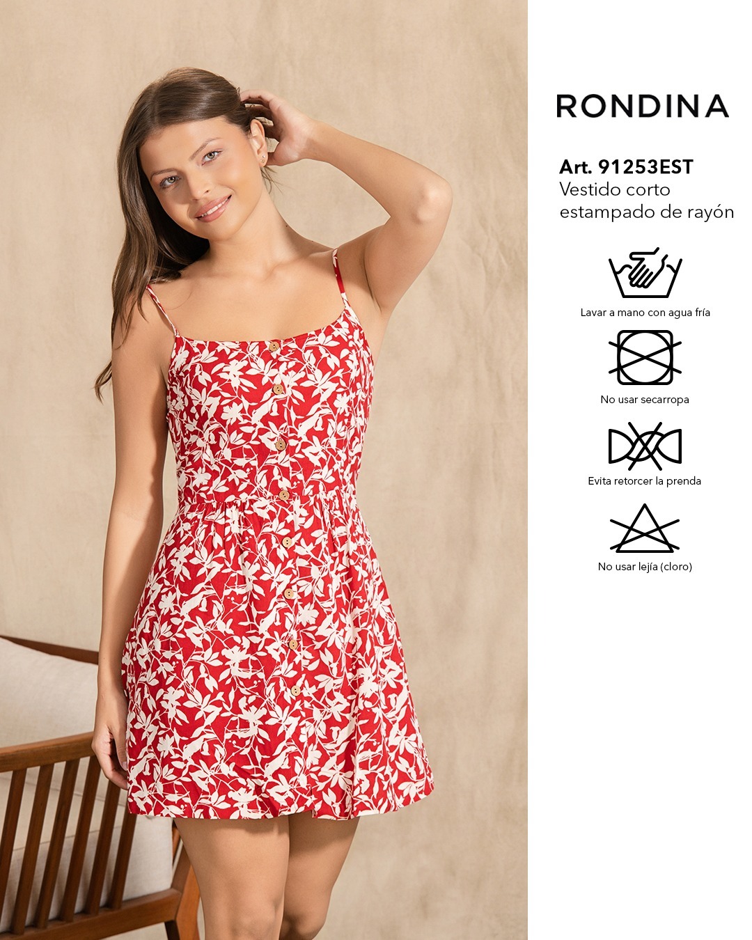 ✨ Vestido Corto Estampado de Rayón