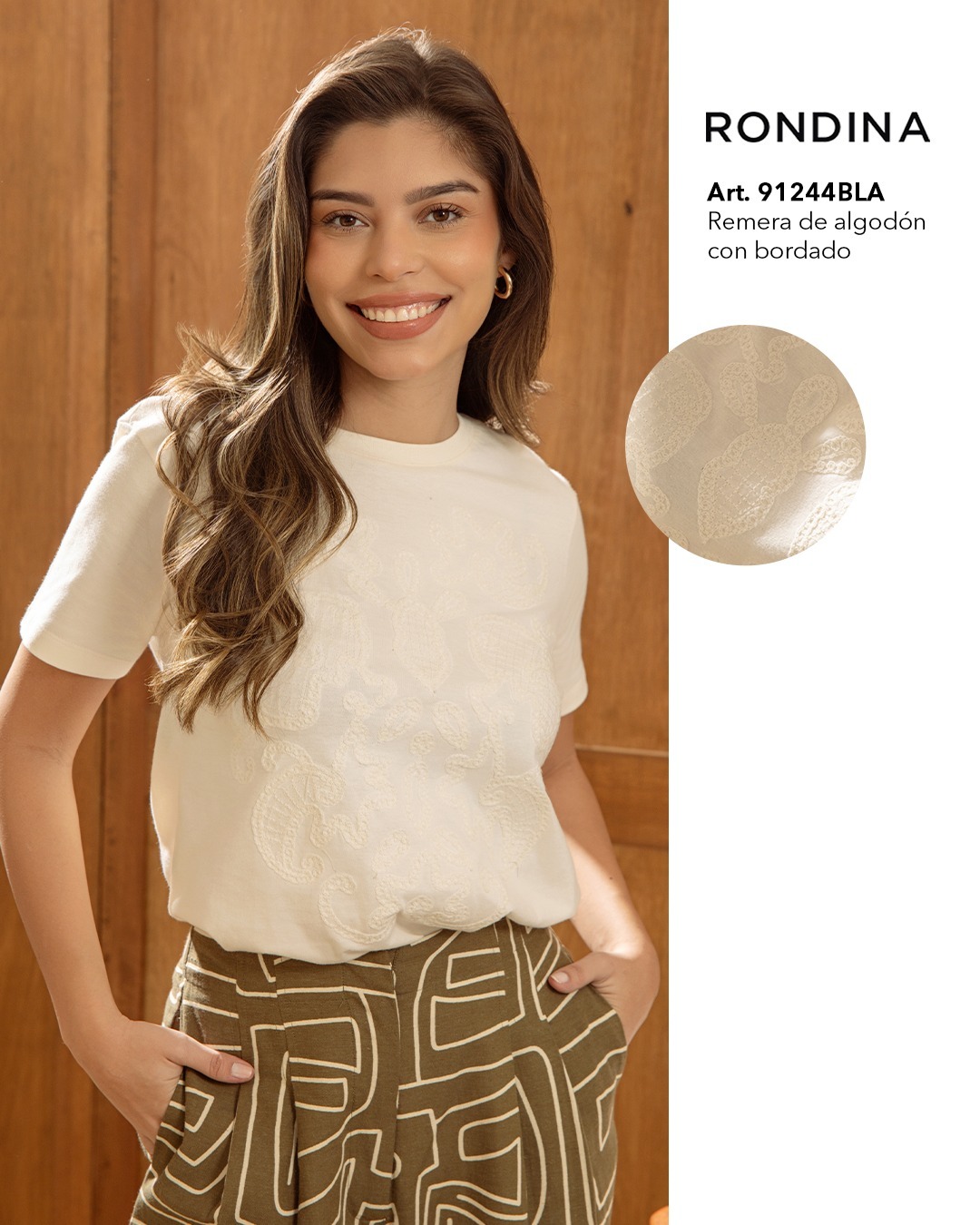 ✨ Remera de Algodón con Bordado