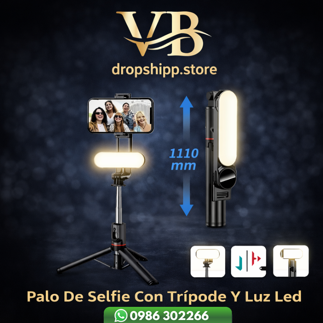 Palo De Selfie Con Tripode Y Luz Led