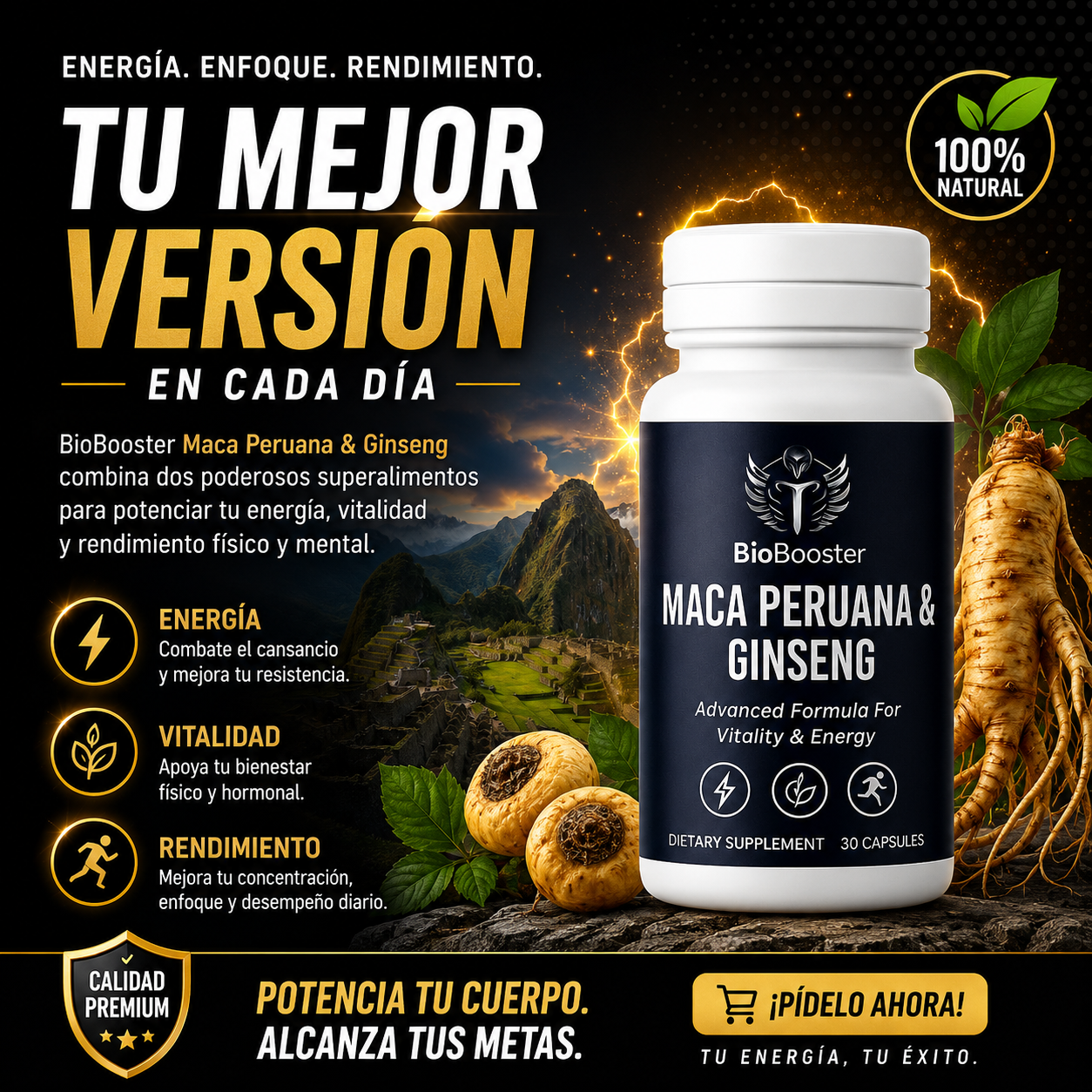 MACA PERUANA & GINSENG de Biobooster