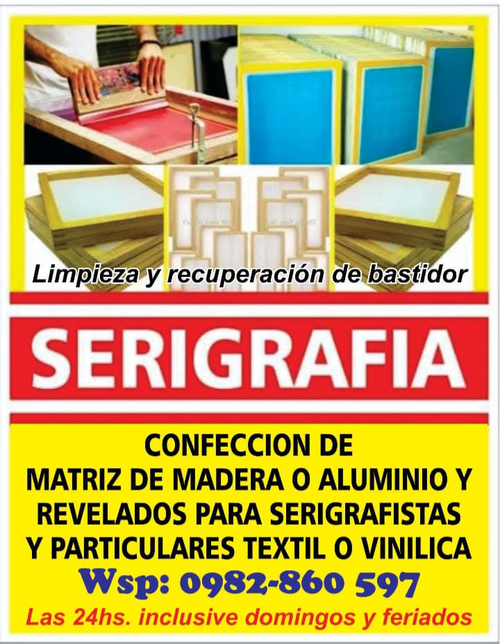 Serigrafía Profesional – Matrices, Revelados y Recuperación 🖨️