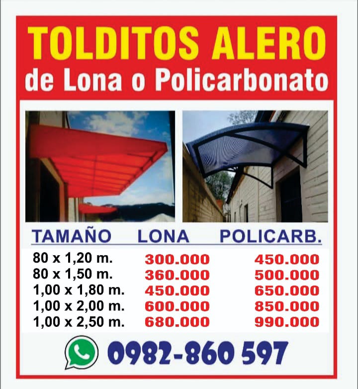 Tolditos Alero de Lona o Policarbonato 🏠☀️